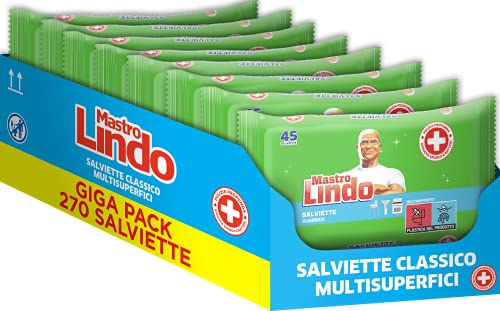 Mastro Lindo Salviette Igienizzanti Multisuperficie, 270 Pezzi (6...