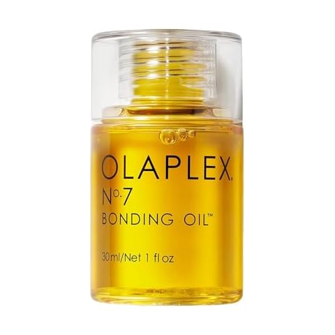 Olaplex No. 7 Bonding Oil, Concentrated High Shine Oil, Heat Protectant, Visibly Smooths & Softens Hair, Added Color Vibrancy, Up to 72 Hour Frizz Control, For All Hair Types, 1 fl oz Cover
