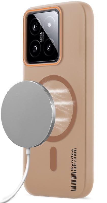 Image of Mr. Case Back Cover for Xiaomi 14 5G Sleek Frosted Translucent Back Only Compatible with Wireless Magnetic Accessories | Anti-Scratch Shockproof Phone Case - Brown