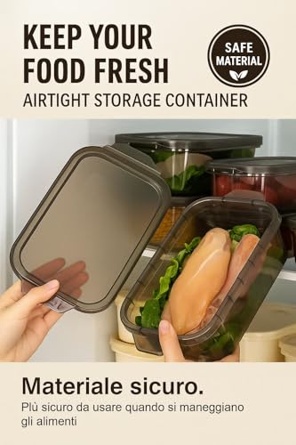 Image of Marve Fridge Storage Box 1100 ML 316 Plastic Food Storage Containers | Food Grade, Leakproof Kitchen Organizer | Freshness Locking, Microwavable & Freezer Safe, Brown With Lid (3 Pcs)