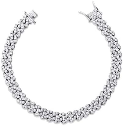 TOPGRILLZ 8mm Cuban Link Anklets for Women 6 Times 14K Gold Plated Fashion Foot Jewelry Gift (White Gold, 10)