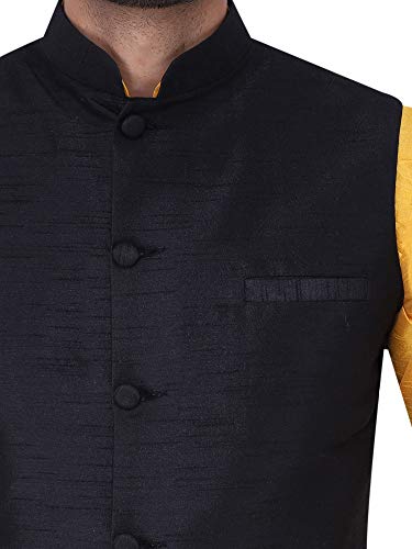 Image of Sadree Silk Men's Kurta Pajama Waistcoat or Nehru Jacket Set