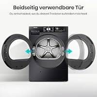 Hisense DH3S802BB3 Kondenstrockner mit Wärmepumpe / 8KG / 16 Programme/ConnectLife/Autodry/QuickDry/Allergie-Pflege/Auffrischen/TwinAir/DelayEnd/Feuchtesensor/EEK: C/Schwarz – Ansicht 9
