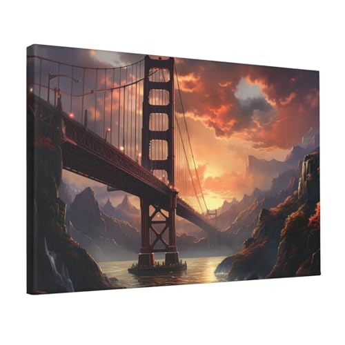 Poster imprimé pont sur toile pour habiller un mur vide sans cadre