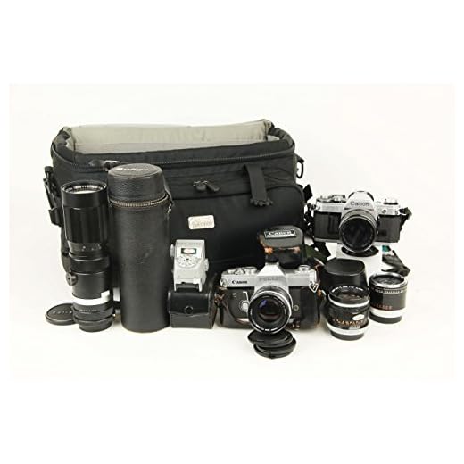 Canon A-1 Camera with Telephoto Lens and Accessories