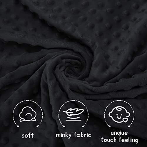 Yeeeasy Satin Baby Blanket Soft Minky Dot Baby Blanket For Boys And Girls Silky Lightweight Blanket For Infant, Newborn And Toddler Perfect Baby Gifts, 30’’X40’’, Black #TOP2
