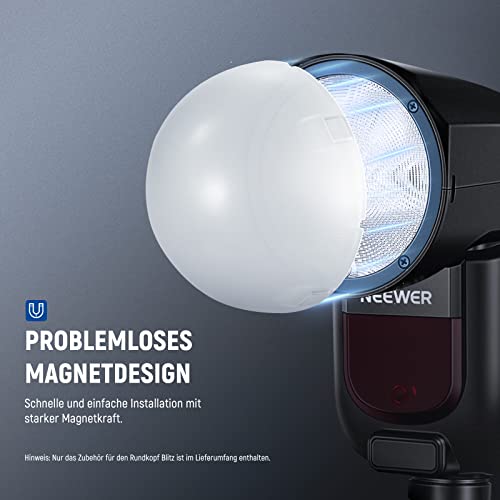 NEEWER M12 Magnetischer Dome Diffusor für Rundkopf Speedlite Blitz – Ansicht 3