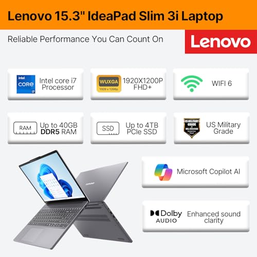 Lenovo IdeaPad Slim Laptop 15.3" Core i7-13620H 16GB 1TB SSD miniatura 2