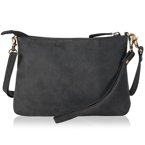 Ozora Leather Small Crossbody Purses for Women Mini Travel Purse with Adjustable Strap Leather Wristlet Purses