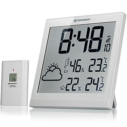 BRESSER TEMEOTREND JC LCD RELOJ METEOROLÓGICO BLAN, Blanco
