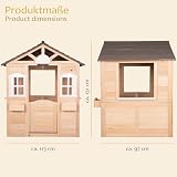 ONVAYA® Kinderspielhaus aus Holz ǀ mit Tür und Fenster ǀ Spielhaus aus Echtholz ǀ für DIY-Streichprojekte ǀ einfacher Aufbau ǀ Gartenhaus für Kinder
