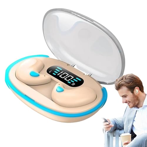 Generisch Beige Sport-Kopfhörer mit Ladeetui