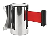 FixtureDisplays Stanchion Queue Barrier Post Wall Mount Retractable Ribbon 17' Belt RED 12004-8-RED 12004-8-RED