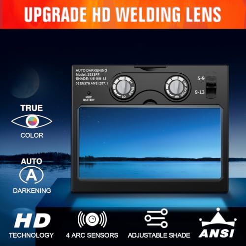 Image of Welding Helmet Lens Auto Darkening True Color Welding Lens