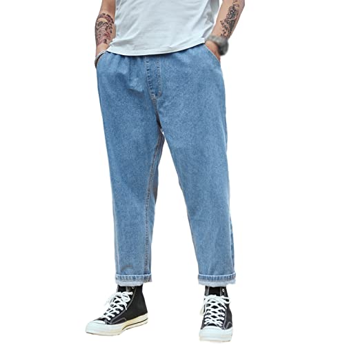 Pantalon court en jean grande taille ANUFER pour le confort des hommes