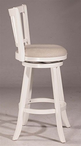 Hillsdale-Fairfox-Swivel-Stool-with-Rectangular-Lattice-Back-Counter-Height-White Hillsdale Fairfox Swivel Stool with Rectangular Lattice Back Counter Height White