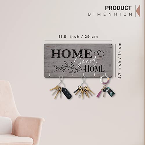 Image of kotart Unique Stylish Modern Wooden Key Holder for Home Decor Living Room Office with Stylish Key Organizer | Designer Wall Decor | Wall Art Decorative Items | Wall Decoration (Hanging 7)