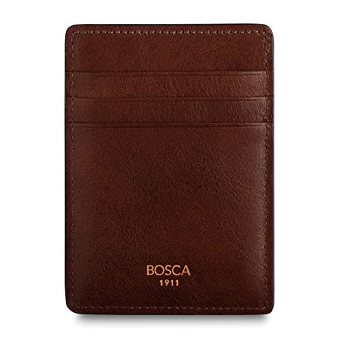 Bosca Men's Wallet, Dolce Deluxe Front Pocket Wallet, Dark Brown #TOP4