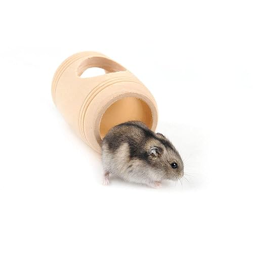 ANCLLO Tubos de túnel de hámster de madera natural para hámsters sirios, ratas u otros animales pequeños