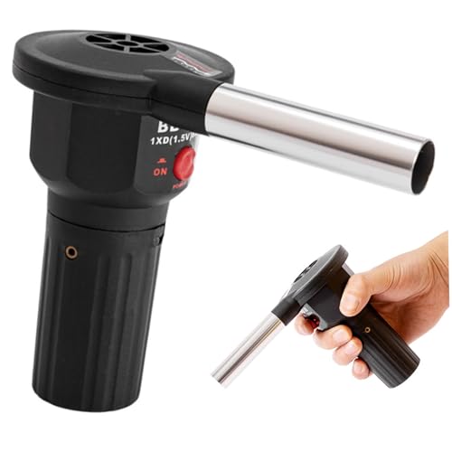 Hperu Souffleur d'air, souffleur de feu pour barbecue, air portable à piles, outils pratiques pour pique-nique et camping pour allumer un barbecue au charbon de bois en plein
