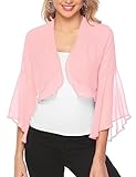 Schiere Chiffon Bolero Achselzucken besteht aus 100% Polyester. Weich und leicht, super bequem und kühl für Ihre Haut