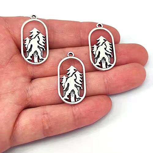 50pcs Forest Moon Sasquatch Bigfoot Pendant Charm Jewelry for Women Man Accessories DIY - (Metal Color: 6)