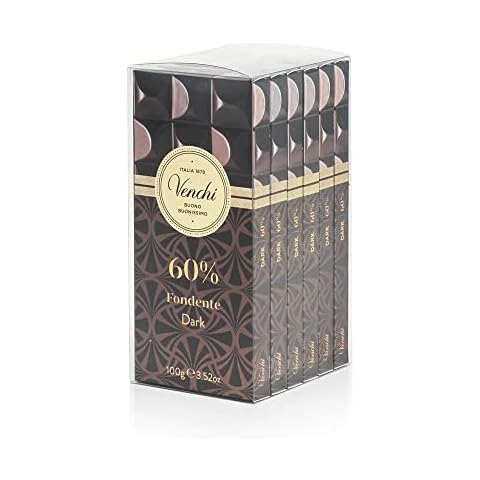 Venchi - 6er-Pack 60% Zartbitterriegel mit ausgewählten Kakaomassen, 600 g - Glutenfrei Cover
