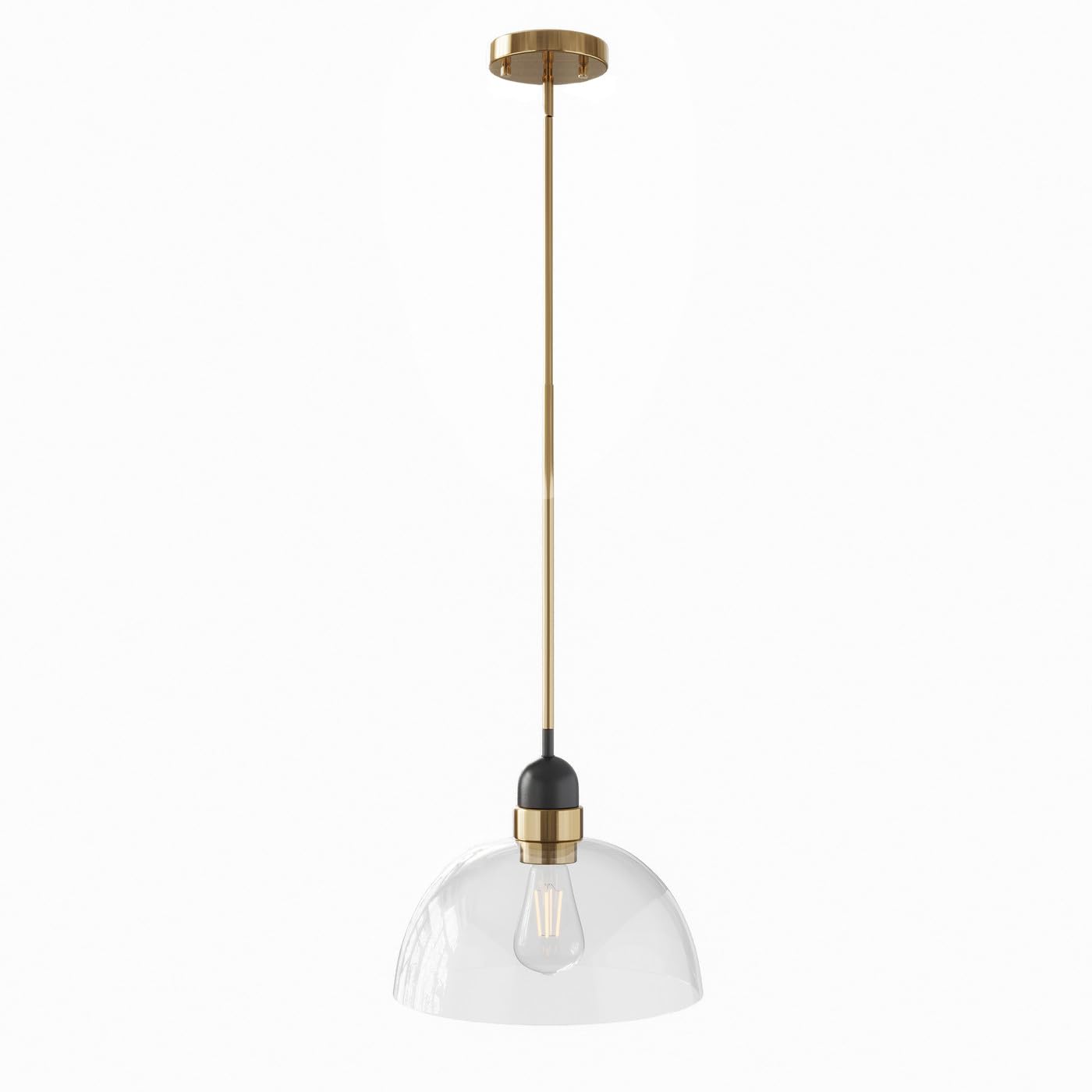 Lustre moderne en dôme de verre transparent pour une entrée majestueuse