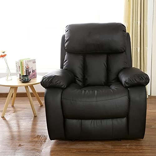 More4Homes CHESTER HEATED MASSAGE RECLINER BONDED LEATHER CHAIR SOFA LOUNGE GAMING HOME ARMCHAIR (Brown)
