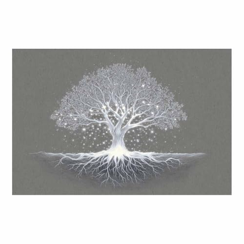 Toile Arbre de vie brillant poster nature prestige 80x120cm pour bureau