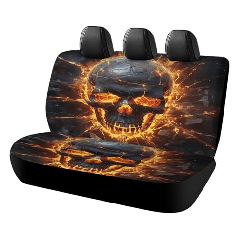 Funda de asiento de coche para perro y banco trasero, diseño universal de calavera