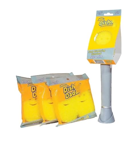 Scrubing Dish Daddy Non-Scratch Sponge Dishwand + Non-Scratch Scrub Dishwand Refills, 6 ct.