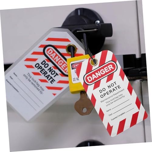 NUOBESTY Kilit etiketleri, kullanılmayan uyarı levhaları, PVC cihaz etiketi, yazı yüzeyli, hava koşullarına dayanıklı, iç ve dış mekanlar için, fabrikalar ve şantiyeler için - Görsel 5