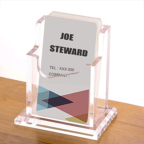 Acrylic Business Card Holder For Desk, Vertical Clear Business Name Card Display Stand, Desk Accessory Business Name Card Organizer (Vertical, 1-Slot) #TOP4