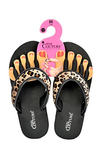Image of Pedi Couture Pedicure Sandals with Built In Toe Separators for Women - Comfortable Spa Style Flip Flops for Home, Salon, Yoga & Gym Use