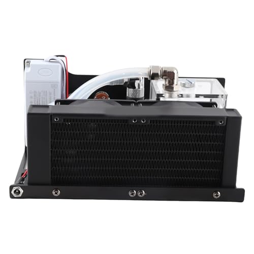 Jenivaint Tarjeta Gráfica Refrigeración por Agua Aleación de Aluminio ABS Computadora Refrigeración por Agua 600L H Ventilador Dual 300 Ml G1 4 Bomba para Juegos PC CPU GPU Sistemas de