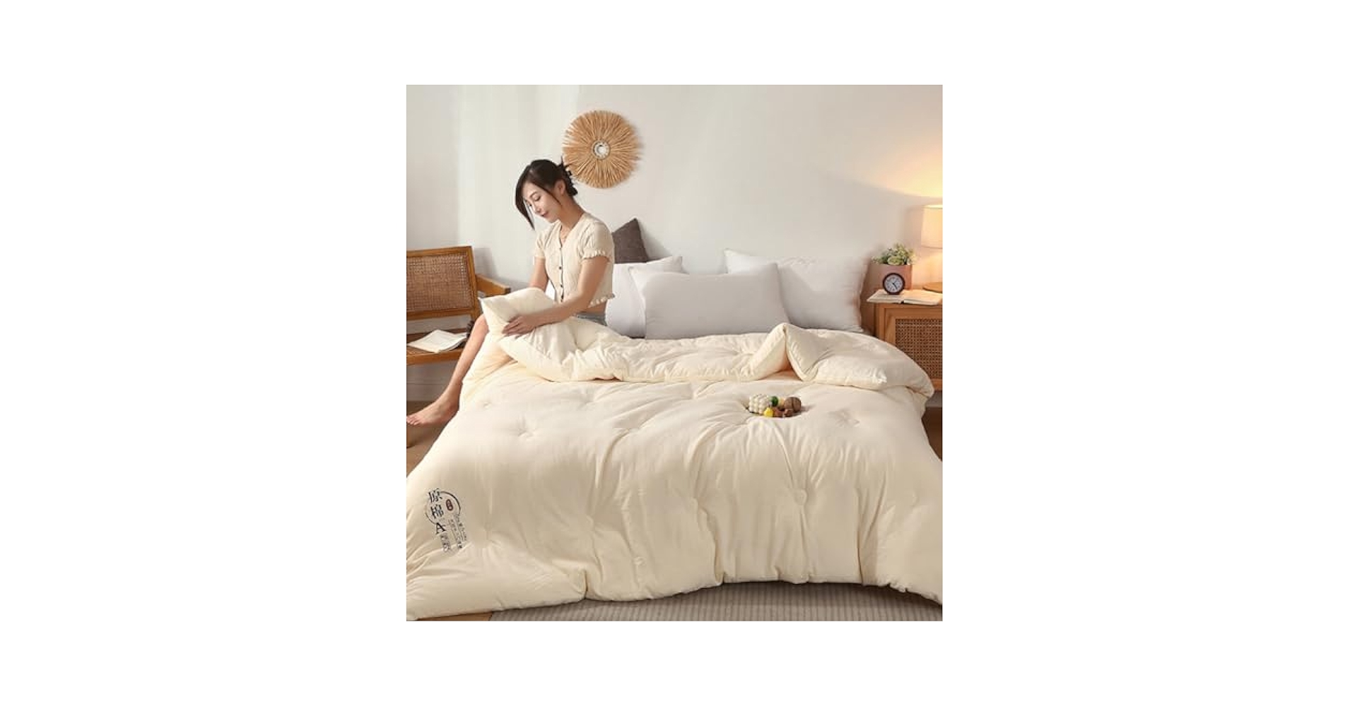 セリーヌ★薄手羽毛布団★新品未使用です★ Amazon｜SCTX 羽毛布団 クイーン 白 年中使う 綿100 超長綿