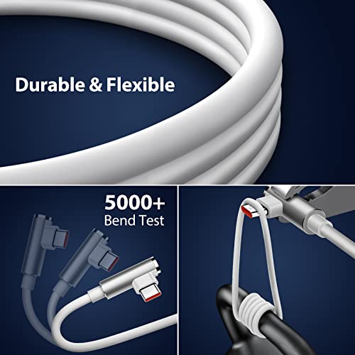 Image of 120W 6A USB Type C Cable 1.8M, 90 Degree L Shape USB C Fast Charging Cable for Xiaomi 14T 13T 12 11T Pro, Fast Charge Cable for Xiaomi 15 14 Ultra Pad 7, POCO F7 F6 X7 M6 Pro Redmi 14C Note 14 13