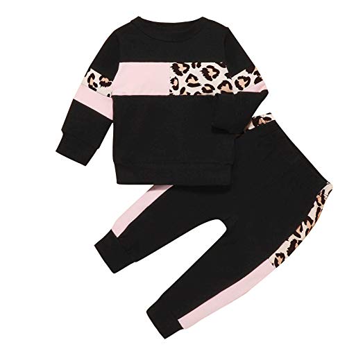 U·nikaka Toddler Girl Clothes Sweatshirt Outfits Sweatsuit Winter Fall Sweatpants Pant Clothing Set Black 18-24 Months #TOP15