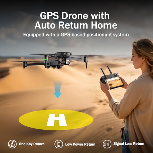 K600PRO GPS Drone with EIS 4K Camera for Adults Beginner,3 Axis Gimbal Professional Long Range Drone with 5.5'' Touchscreen on Controller,Auto Return Follow Me,15KM FPV Transmission 55 Min Flight Time by karuisrc - Used condition - Image 8