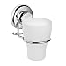 HASKO accessories - Vacuum Suction Cup Toothbrush Holder - Strong Stainless Steel Toothpaste and Razor Holder for Bathroom & Kitchen - Can be Mounted on Clean Flat Smooth Surface - (Chrome)