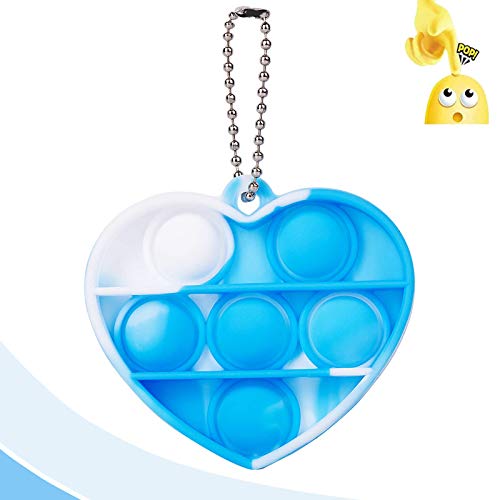 Jesokiibo Mini Push Bubble Gadgets Sensory Toys, Mini Gadgets Popular Toy Keychains, Gadgets Toys for Children and Adults, Desk Toys, Stress-Relieving Gifts for Boys and Girls (Heart-Shaped Style 4)