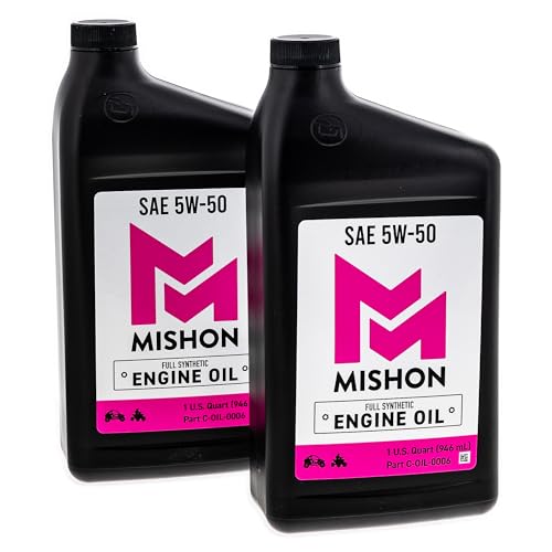 MISHON Engine Oil 5W-50 for Polaris ATV UTV Full-Synthetic (2 Quarts)