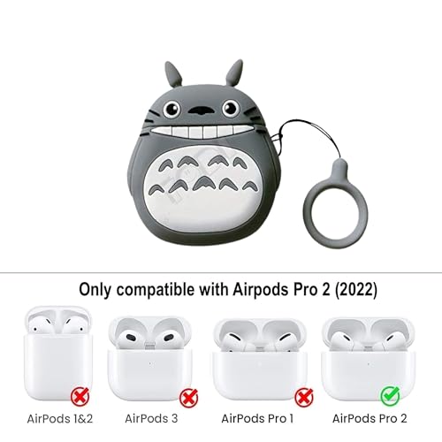 Image of YODI Case Cover for Airpods Pro|Pro 2|Airpods Pro 3|Airpods 4 Pouch, Silicone Cases with Cleaner Kit 360 Drop Protection,Shock-Resistant ((Totoro), Airpods Pro /Pro 2)