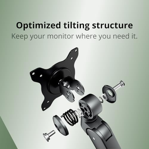 AOC AM400G Single Monitor Stand - Full Adjustable Monitor Desk Mount Swivel Vesa Bracket with C Clamp, Grommet Mounting Base for 17 to 34 Inch Computer Screens - Each Arm Holds 4.4 to 19.8lbs