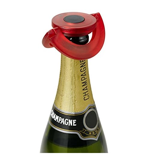 AdHoc FV35 dichter Sekt- und Champagnerverschluss GUSTO, Kunststoff/Silikon, rot