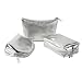 Artkingdome 3-Piece Fashion Organizer Makeup Bags – Silver Cosmetic Bags, Portable Travel Toiletry Bags, Multifunctional Storage for Skincare, Cosmetics, and Accessories Silver