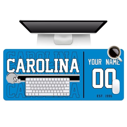 Image of ANTKING Carolina Mouse Pad Custom Name and Number Desk Pad for Men Women Youth Gifts