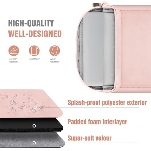 Image of TiMOVO 15 Inch Laptop Sleeve for MacBook Air 15, Pro 14, Pink