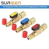 SURIEEN 3 Pcs Refrigerant Compact Ball Valve Adapter 1/4" SAE for R410A R134A R12 R22 AC HVAC & R12 R22 to R134A, Fits for R502 Charging Hoses AC Refrigerant #1